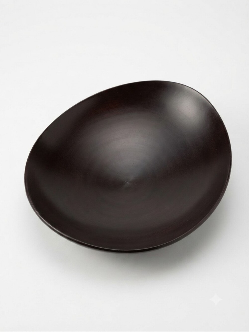 Crate & Barrel Modern Dark Wood Low Bowl / Catchall Tray
